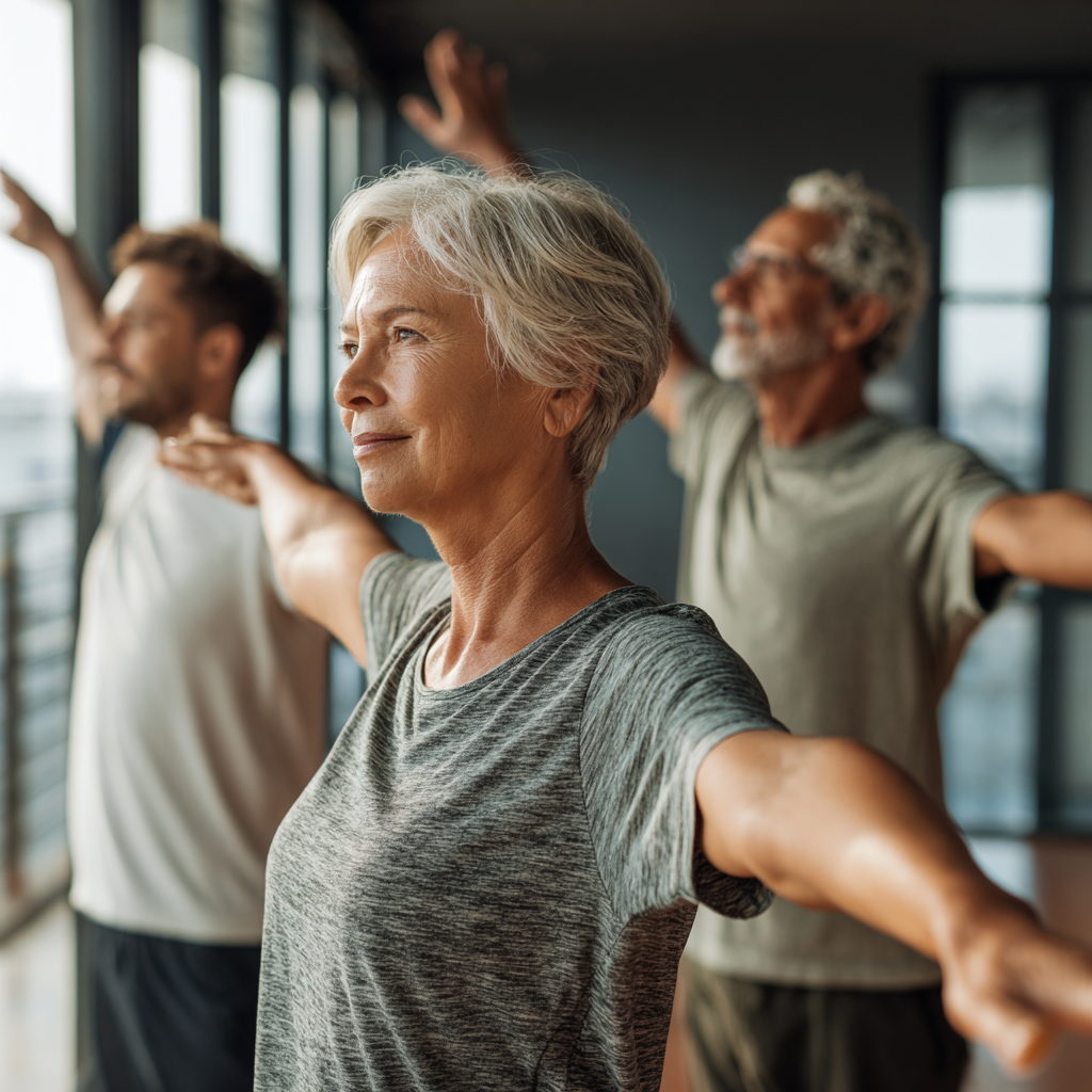 Happy European couple in their 30s celebrating fitness achievements in a bright modern gym setting